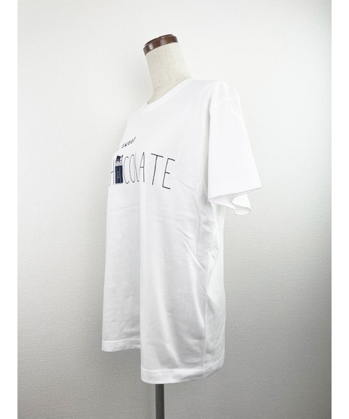 Rydia（リディア）の「チョコレートTEE（Tシャツ/カットソー・レディース・ホワイト/ブラウン/ネイビー・M）」の4枚目の写真