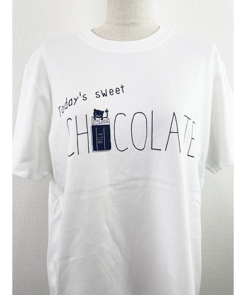 Rydia（リディア）の「チョコレートTEE（Tシャツ/カットソー・レディース・ホワイト/ブラウン/ネイビー・M）」の6枚目の写真