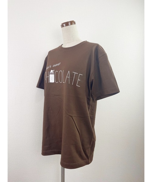 Rydia（リディア）の「チョコレートTEE（Tシャツ/カットソー・レディース・ホワイト/ブラウン/ネイビー・M）」の7枚目の写真