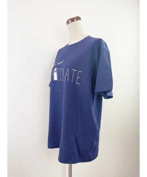 Rydia（リディア）の「チョコレートTEE（Tシャツ/カットソー・レディース・ホワイト/ブラウン/ネイビー・M）」の10枚目の写真