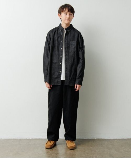 GLAZOS（グラソス）の「【大人向けサイズあり】オックスフォードボタンダウンシャツ（シャツ/ブラウス・キッズ・ブラック/ブルー/ホワイト・S/M/L/LL）」の4枚目の写真