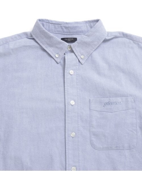 GLAZOS（グラソス）の「【大人向けサイズあり】オックスフォードボタンダウンシャツ（シャツ/ブラウス・キッズ・ブラック/ブルー/ホワイト・S/M/L/LL）」の7枚目の写真