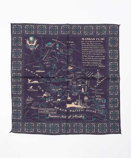 SHIPS(シップス)の「BINDU: PRINT BANDANA 24FW(バンダナ/スカーフ・メンズ・ベージュ/ネイビー/ライトグリーン/ブルー・ONE SIZE)」の4枚目の写真
