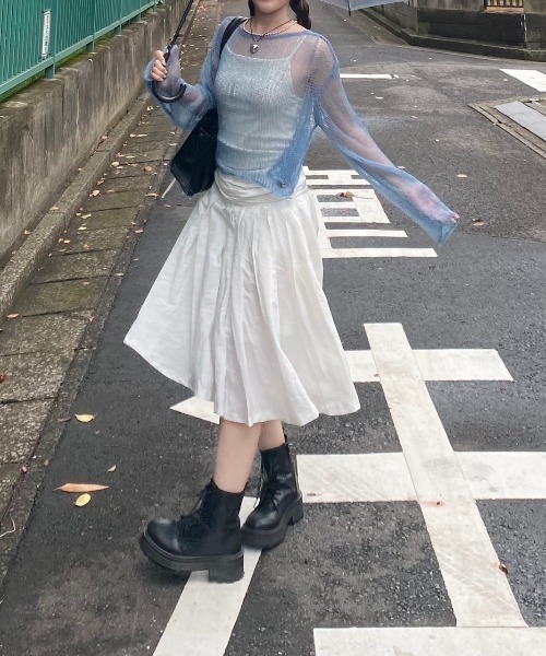 nemne store(ネンネストア)の「前後2wayシアーリボンニット(ニット/セーター・レディース・グレー系/ライトブルー/ブルー系/ブラウン系・MEDIUM/SMALL)」の12枚目の写真