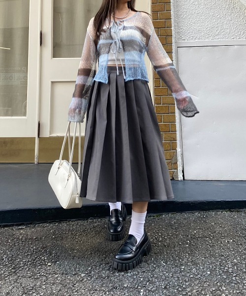ニット セーター 前後2WAY バックリボンシアーニット レディース nemne ニット セーター 前後2wayシアーリボンニット レディース