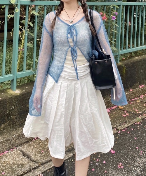 nemne store(ネンネストア)の「前後2wayシアーリボンニット(ニット/セーター・レディース・グレー系/ライトブルー/ブルー系/ブラウン系・MEDIUM/SMALL)」の14枚目の写真