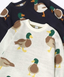 Animal Allover Knit/オーバーサイズ アニマル 総柄 カモ ネコ ジャガードニット/セーター/レディース メンズ
