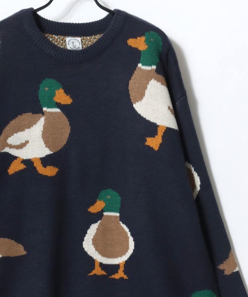 Lazar(ラザル)の「Animal Allover Knit/オーバーサイズ アニマル 総柄 カモ ネコ ジャガードニット/セーター/レディース メンズ(ニット/セーター・レディース・ネイビー/ブラック系その他/グレー/ブラック/アイボリー/ブルー系その他・M/L)」の9枚目の写真