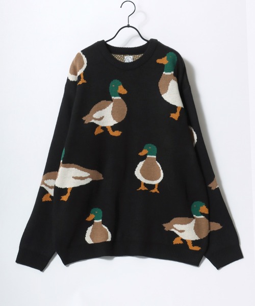 正規品♡パウダーネコジャガード上下セット♡カーキ セール】Animal Allover Knit/オーバーサイズ アニマル 総柄