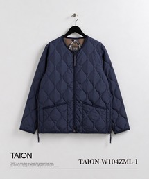 【TAION(タイオン)】〈ユニセックス〉ミリタリー クルーネックWジップ ダウンジャケット