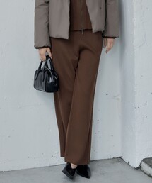 ICB ブラウン テーパードパンツ CLASSY.1月号掲載・UVカット・防シワ・速乾・洗える】Fied