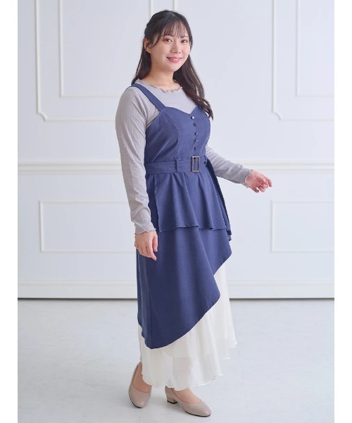 Re-J&SUPURE（リジェイアンドスプル）の「【大きいサイズ】針抜きリブロングTシャツ（Tシャツ/カットソー・レディース・オフホワイト/ライトグレー/ブラック・X-LARGE/XX-LARGE/XXX-LARGE）」の10枚目の写真