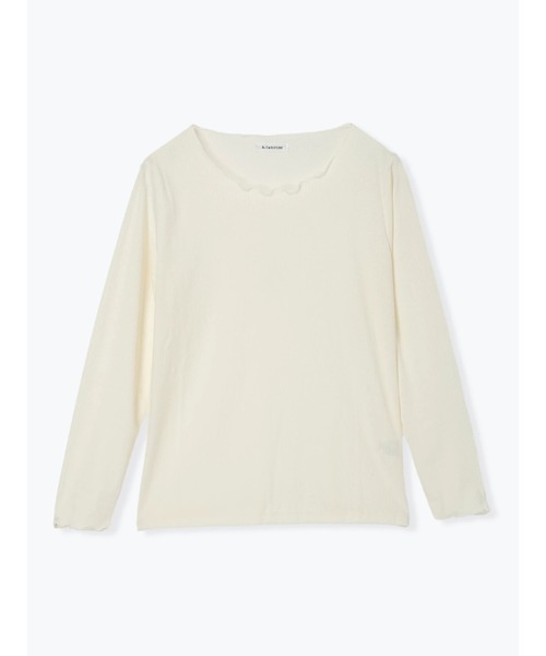 Re-J&SUPURE（リジェイアンドスプル）の「【大きいサイズ】針抜きリブロングTシャツ（Tシャツ/カットソー・レディース・オフホワイト/ライトグレー/ブラック・X-LARGE/XX-LARGE/XXX-LARGE）」の13枚目の写真