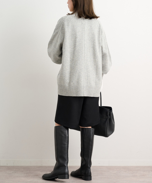 JOURNAL STANDARD relume（ジャーナルスタンダード　レリューム）の「《追加》ウォッシャブルウーリッシュツイルハーフパンツ（その他パンツ・レディース・ブラック/チャコールグレー・FREE）」の6枚目の写真