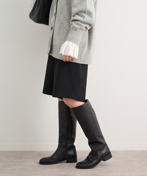 JOURNAL STANDARD relume（ジャーナルスタンダード　レリューム）の「《追加》ウォッシャブルウーリッシュツイルハーフパンツ（その他パンツ・レディース・ブラック/チャコールグレー・FREE）」の8枚目の写真