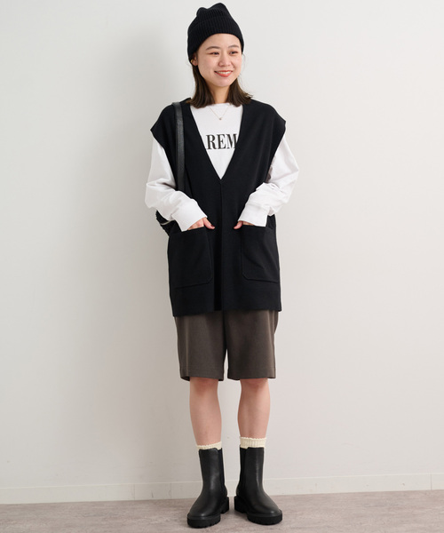 JOURNAL STANDARD relume（ジャーナルスタンダード　レリューム）の「《追加》ウォッシャブルウーリッシュツイルハーフパンツ（その他パンツ・レディース・ブラック/チャコールグレー・FREE）」の11枚目の写真