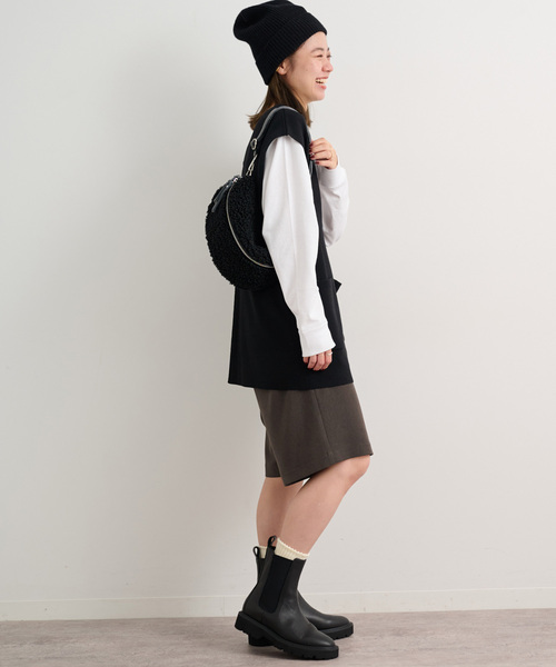 JOURNAL STANDARD relume（ジャーナルスタンダード　レリューム）の「《追加》ウォッシャブルウーリッシュツイルハーフパンツ（その他パンツ・レディース・ブラック/チャコールグレー・FREE）」の14枚目の写真