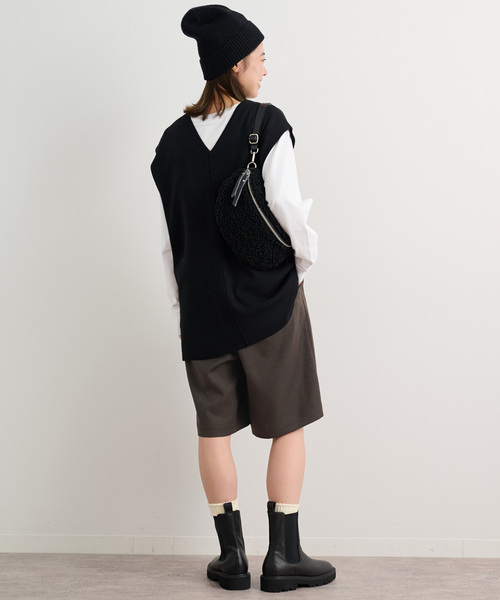 JOURNAL STANDARD relume（ジャーナルスタンダード　レリューム）の「《追加》ウォッシャブルウーリッシュツイルハーフパンツ（その他パンツ・レディース・ブラック/チャコールグレー・FREE）」の16枚目の写真