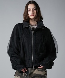 PRANK PROJECT | チュールレイヤードジップアップニット/Tulle Layered Zip-Up Knit(ニット/セーター)