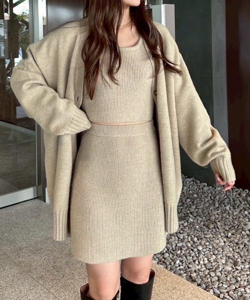 ACYM(アシーム)の「Betty mini skirt SET(ワンピース・レディース・ブラック/グレー/ベージュ・FREE)」の3枚目の写真