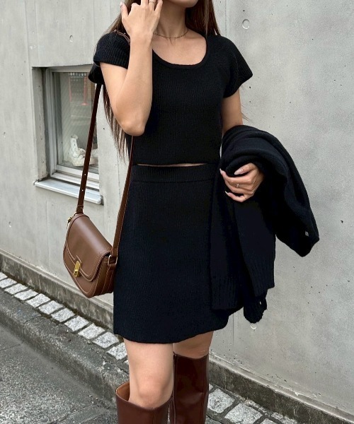 ACYM(アシーム)の「Betty mini skirt SET(ワンピース・レディース・ブラック/グレー/ベージュ・FREE)」の1枚目の写真