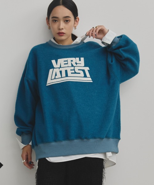 MERLOT（メルロー）の「オーバーサイズロゴプリントスウェット（スウェット・レディース・グレー/ブルー/イエロー・FREE）」の21枚目の写真