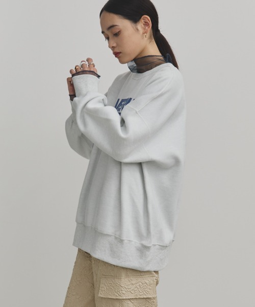 MERLOT（メルロー）の「オーバーサイズロゴプリントスウェット（スウェット・レディース・グレー/ブルー/イエロー・FREE）」の9枚目の写真