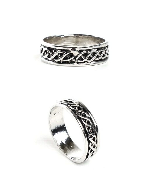 jiggys shop（ジギーズショップ）の「編み柄リング指輪（リング・メンズ・シルバー・LARGE/MEDIUM/SMALL）」の2枚目の写真