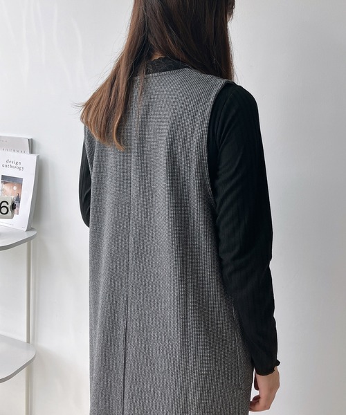 AS KNOW AS plus（アズノゥアズプラス）の「◇Vネックジャンスカとハイネックリブプルオーバー 2点セットアイテム（ジャンパースカート・レディース・ブラック/ブラック系その他/ベージュ系その他/ブラック系その他2・FREE）」の20枚目の写真