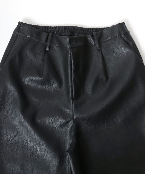 Salong hameu（サロン ハミュー）の「ワイドシルエット フェイクレザーハーフパンツ メンズ レディース/合皮/PU（その他パンツ・メンズ・ブラック・M/L）」の14枚目の写真