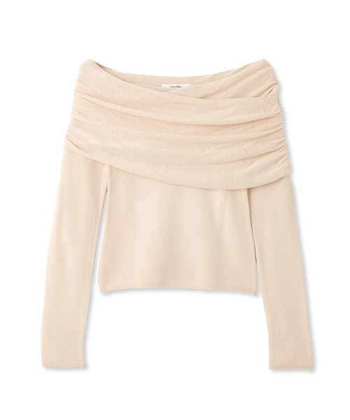 SNIDEL（スナイデル）の「ギャザーアシメニットプルオーバー（ニット/セーター・レディース・ベージュ/ブラック/グレー・FREE）」の5枚目の写真