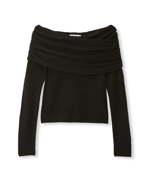 SNIDEL（スナイデル）の「ギャザーアシメニットプルオーバー（ニット/セーター・レディース・ベージュ/ブラック/グレー・FREE）」の6枚目の写真