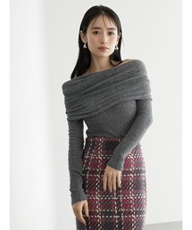 SNIDEL（スナイデル）の「ギャザーアシメニットプルオーバー（ニット