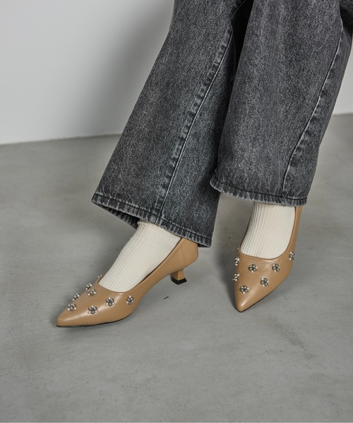 美品♡レザー調パンプス 楽天市場】マットレザー調チャンキーストラップパンプス 女性