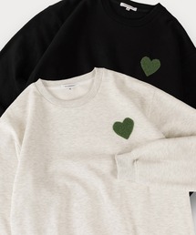 SlashDate（スラッシュデイト）の「【82】ハートワンポイント  サガラ刺繍 裏起毛 スウェット（スウェット・メンズ）」