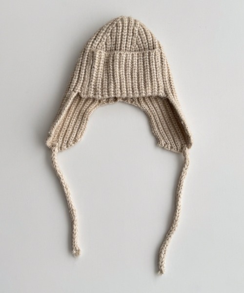 CANAL JEAN（キャナルジーン）の「El mar　あぜ編みフライトキャップ（ニットキャップ/ビーニー・レディース・ベージュ/グレー/アイボリー・ONE SIZE）」の8枚目の写真