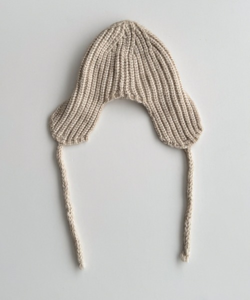 CANAL JEAN（キャナルジーン）の「El mar　あぜ編みフライトキャップ（ニットキャップ/ビーニー・レディース・ベージュ/グレー/アイボリー・ONE SIZE）」の9枚目の写真