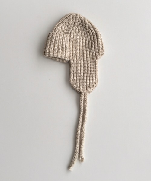 CANAL JEAN（キャナルジーン）の「El mar　あぜ編みフライトキャップ（ニットキャップ/ビーニー・レディース・ベージュ/グレー/アイボリー・ONE SIZE）」の10枚目の写真