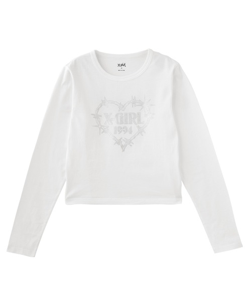 BARBED WIRE HEART L/S BABY TEE（Tシャツ/カットソー）｜X-girl