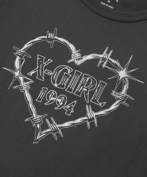BARBED WIRE HEART L/S BABY TEE（Tシャツ/カットソー）｜X-girl（エックスガール）