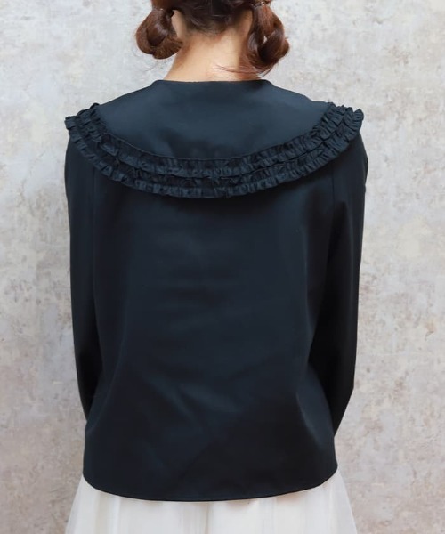 axes femme kawaii（アクシーズファムカワイイ）の「フラット衿ブラウス（シャツ/ブラウス・レディース・ブラック/グリーン/ホワイト・MEDIUM）」の6枚目の写真