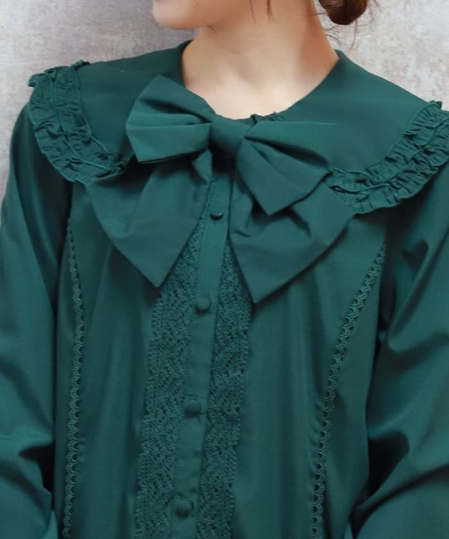 axes femme kawaii（アクシーズファムカワイイ）の「フラット衿ブラウス（シャツ/ブラウス・レディース・ブラック/グリーン/ホワイト・MEDIUM）」の8枚目の写真