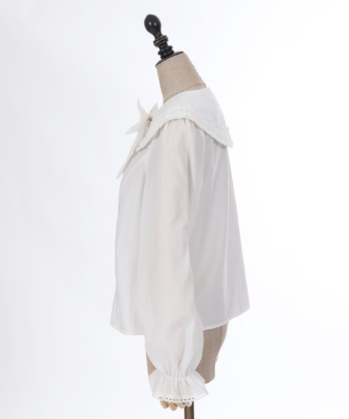 axes femme kawaii（アクシーズファムカワイイ）の「フラット衿ブラウス（シャツ/ブラウス・レディース・ブラック/グリーン/ホワイト・MEDIUM）」の11枚目の写真