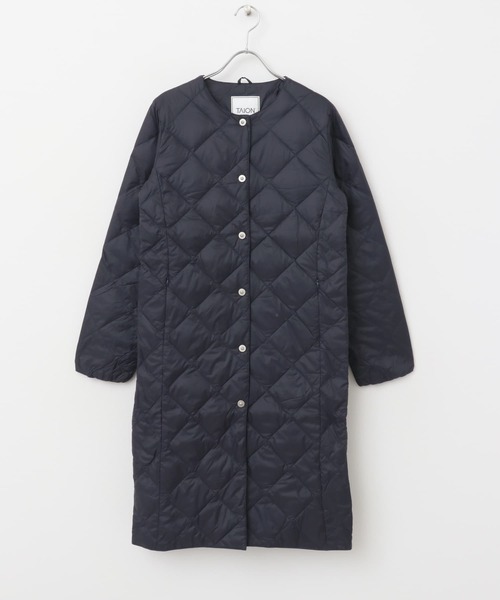TAION(タイオン)の「TAION CREW NECK LONG DOWN COAT(ダウンジャケット/コート・レディース・ブラック/ネイビー/オフホワイト/ベージュ系その他/ダークブラウン/ライトブラウン・MEDIUM/LARGE)」の6枚目の写真