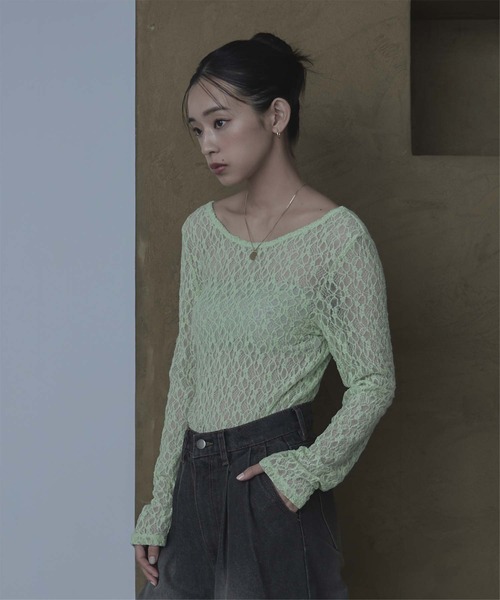 前後2wayUネックレーストップス（Tシャツ/カットソー）｜miette