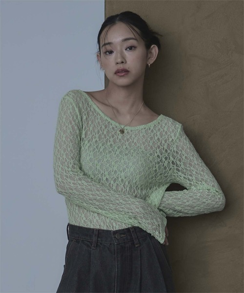 miette(ミエット)の「前後2wayUネックレーストップス(Tシャツ/カットソー・レディース・グレー/ミント/オレンジ/ピンク/ホワイト・FREE)」の10枚目の写真