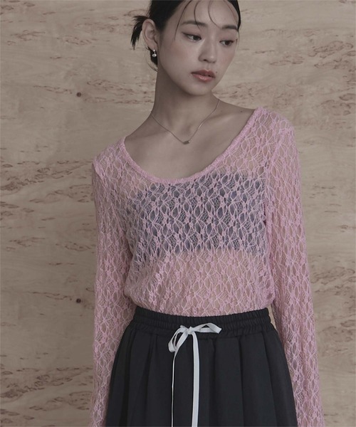 miette(ミエット)の「前後2wayUネックレーストップス(Tシャツ/カットソー・レディース・グレー/ミント/オレンジ/ピンク/ホワイト・FREE)」の22枚目の写真