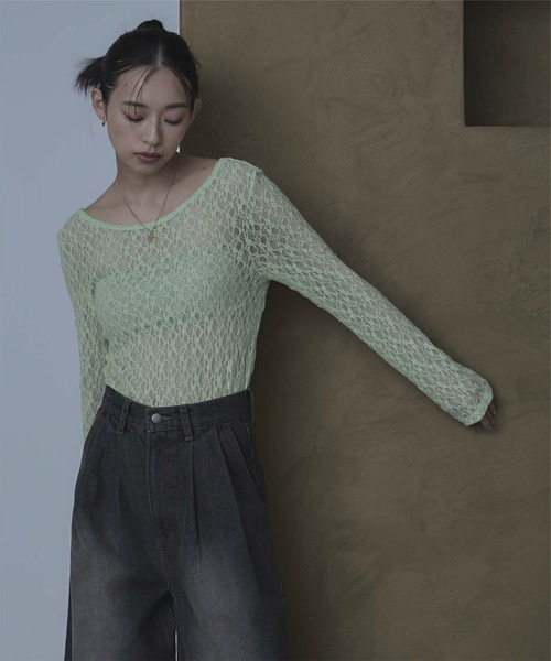 miette(ミエット)の「前後2wayUネックレーストップス(Tシャツ/カットソー・レディース・グレー/ミント/オレンジ/ピンク/ホワイト・FREE)」の13枚目の写真