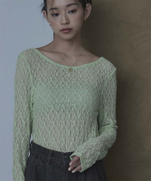 miette(ミエット)の「前後2wayUネックレーストップス(Tシャツ/カットソー・レディース・グレー/ミント/オレンジ/ピンク/ホワイト・FREE)」の17枚目の写真
