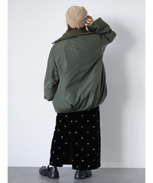 ehka sopo(エヘカソポ)の「バルーンジャケット(ノーカラージャケット・レディース・ブラック/カーキ・F)」の18枚目の写真